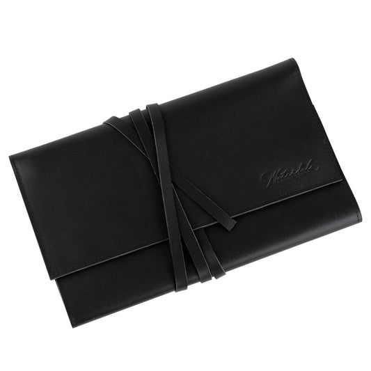 Waterdale Collection - Jewelry Roll: Black / Genuine Leather