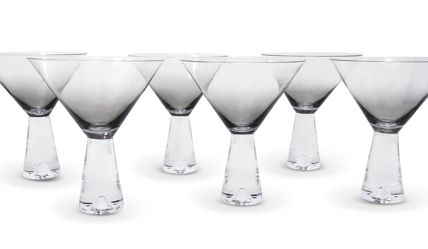 VIVIENCE - Set of 6 Ombré Smoke Martini Cups