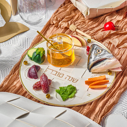Waterdale Collection - Woven Simanim Tray: Gold
