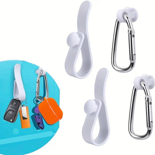 CrocBagg - 4-Pc Buckle & Hook Bag Set: White
