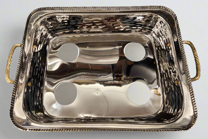 TAJ Designs Hammered Pan Holder With Gold Accent