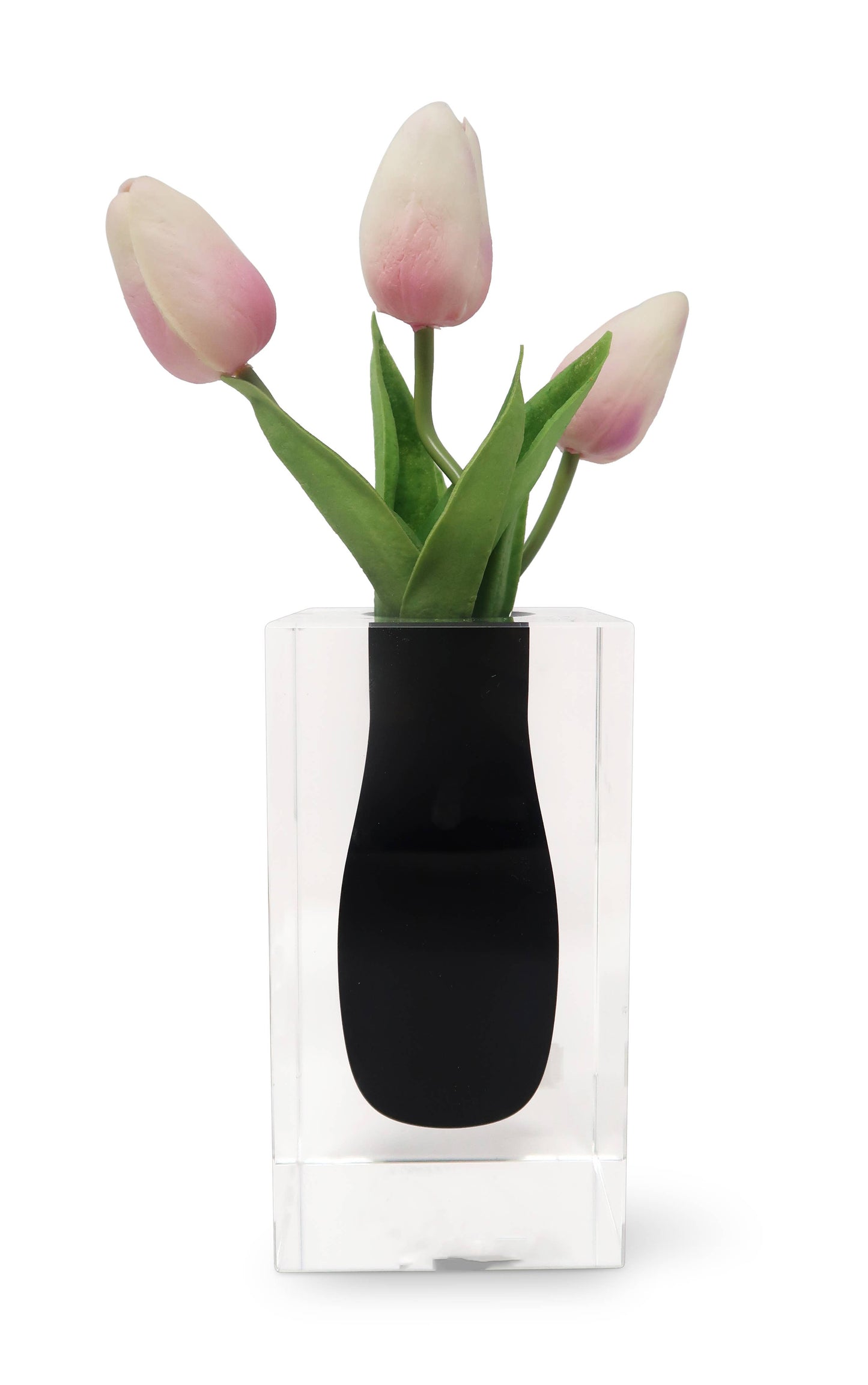 VIVIENCE - Double Wall Crystal Bud Vase Colored Inner