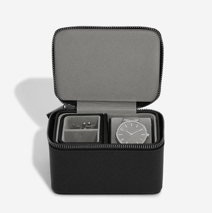 Stackers - Pebble Black Watch & Cufflink Box