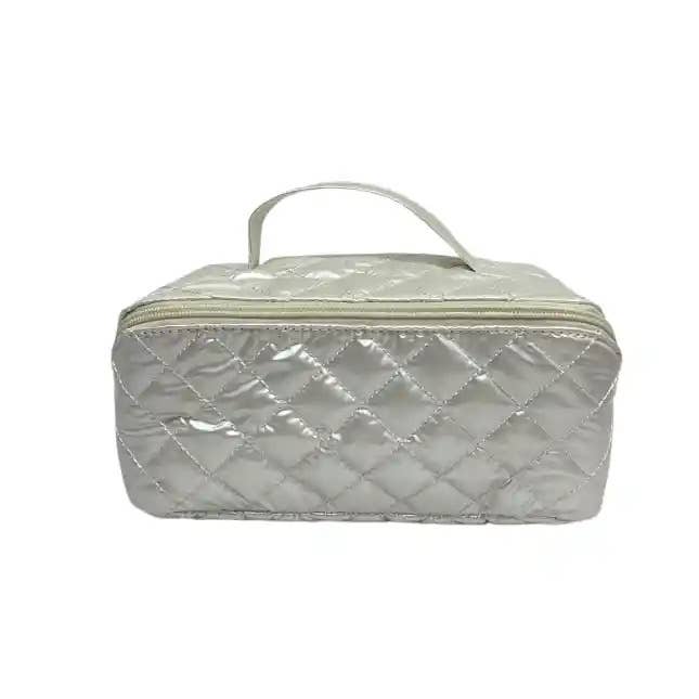 Lemonbella - Cosmetic Diamond Makeup Travel Bag GlamZip Ivory
