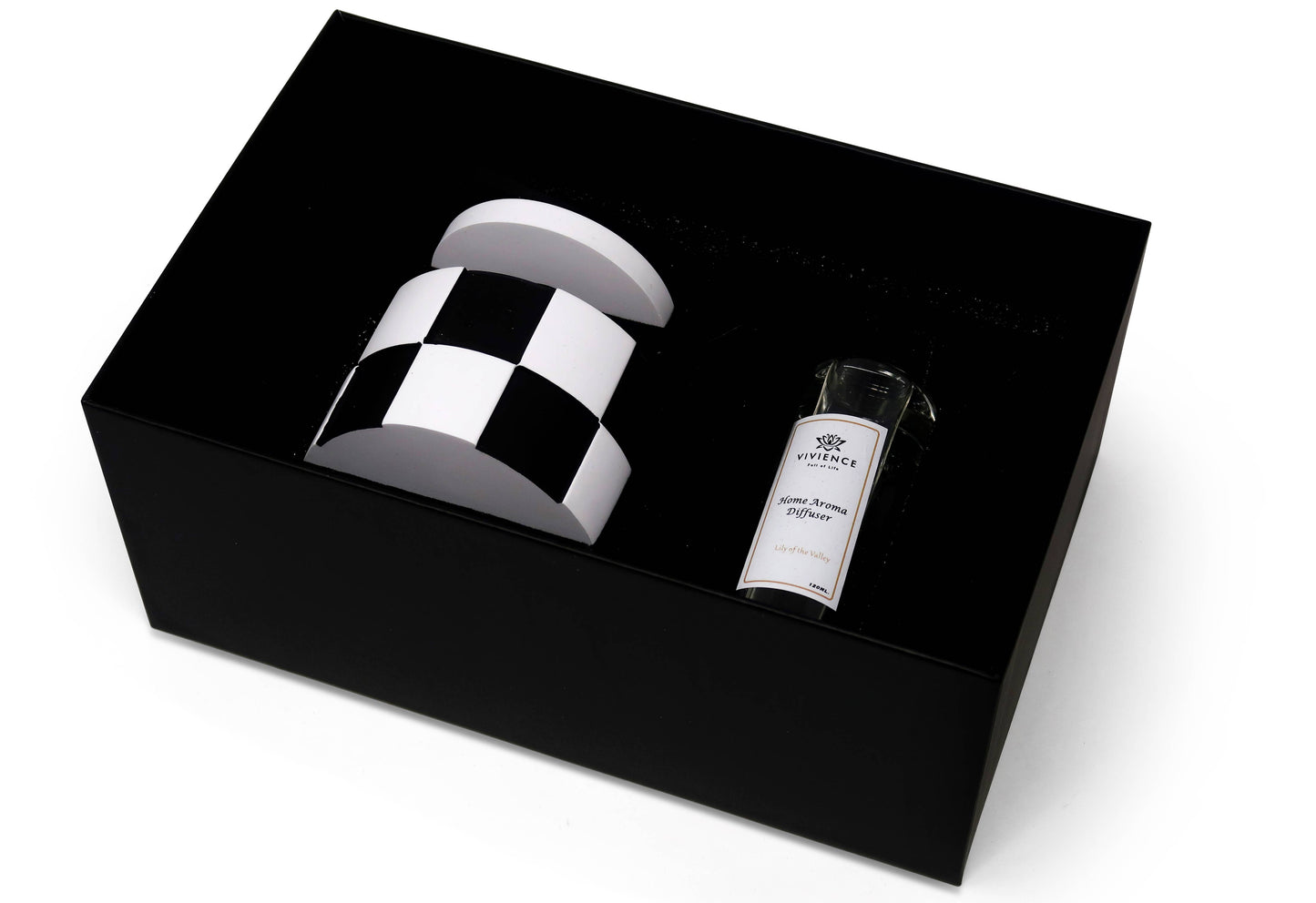 VIVIENCE - Black and White Checked Reed Diffuser