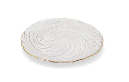 VIVIENCE - Set of 4 Glass Plates With Gold Rim